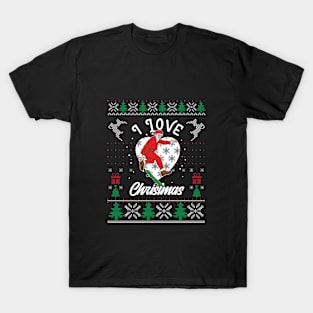 Skateboarder Santa Claus Ugly Christmas Sweater T-Shirt